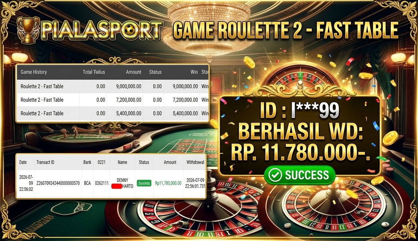 PIALASPORT JACKPOT SLOT game Roulette 2 - Fast Table Rp.11.780.000, BERHASIL WITHDRAW DIBAYAR LUNAS