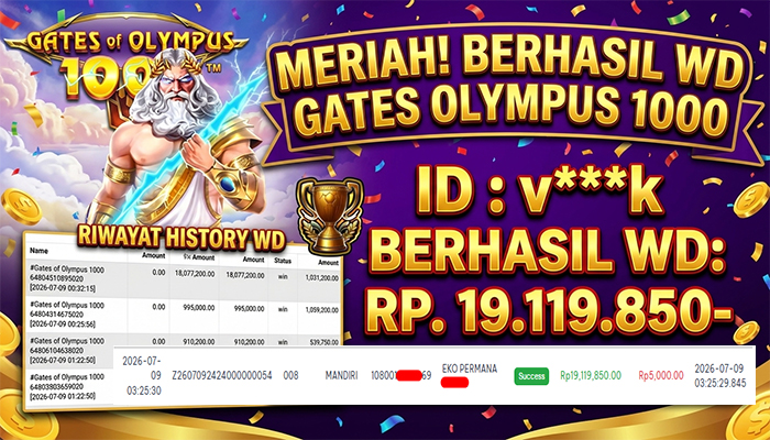 PIALASPORT JACKPOT SLOT GATE OLYMPUS 1000 Rp.19.119.850, BERHASIL WITHDRAW DIBAYAR LUNAS