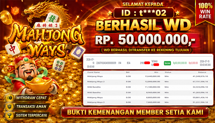 PIALASPORT JACKPOT SLOT mahjong ways Table Rp.50.000.000, BERHASIL WITHDRAW DIBAYAR LUNAS