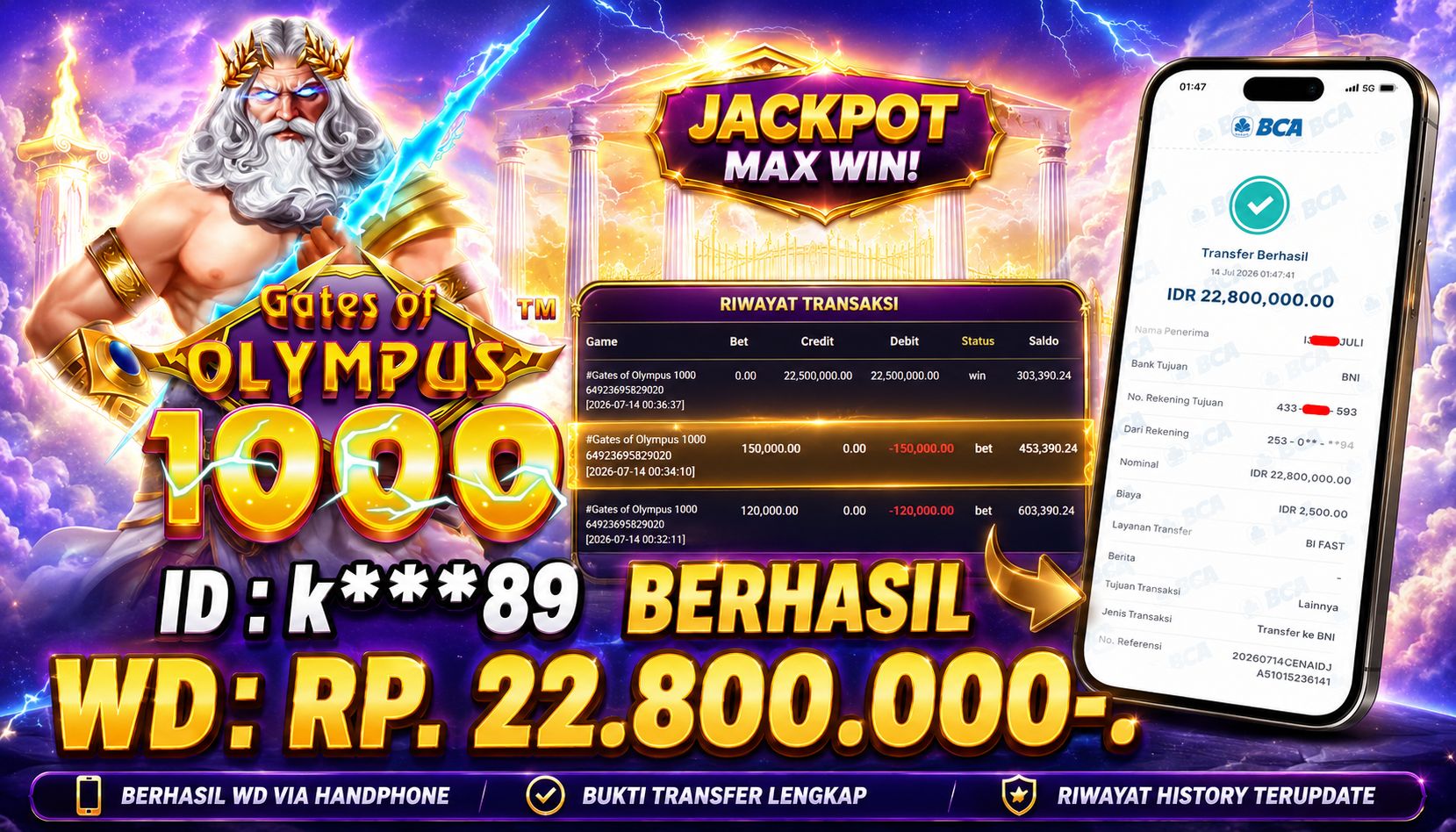 PIALASPORT JACKPOT SLOT Gates Olympus 1000 Table Rp.22.800.000, BERHASIL WITHDRAW DIBAYAR LUNAS