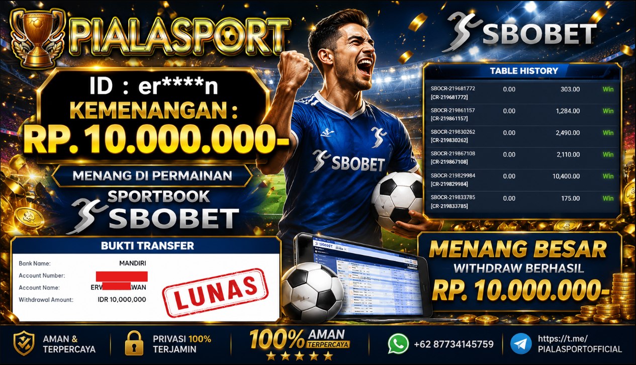 PIALASPORT JACKPOT SPORTBOOK Rp.10.000.000,- LUNAS