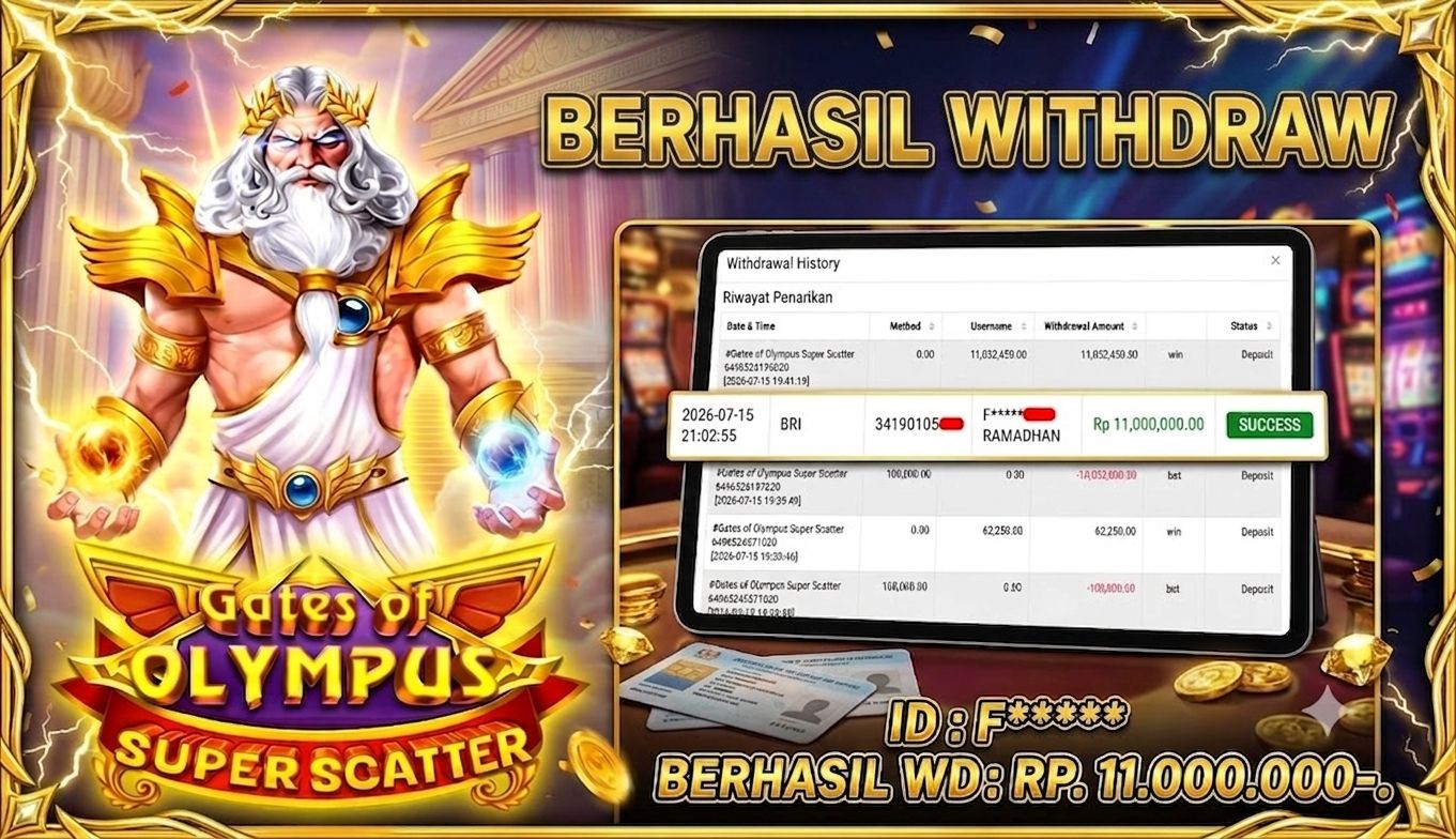 PIALASPORT JACKPOT SLOT 'Gates of Olympus Super Scatter Table Rp.11.000.000, BERHASIL WITHDRAW DIBAYAR LUNAS