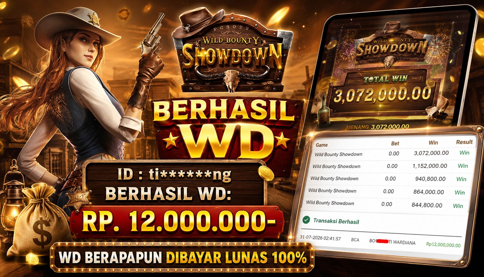 PIALASPORT JACKPOT  'Wild Bounty Showdown Rp.12.000.000, BERHASIL WITHDRAW DIBAYAR LUNAS