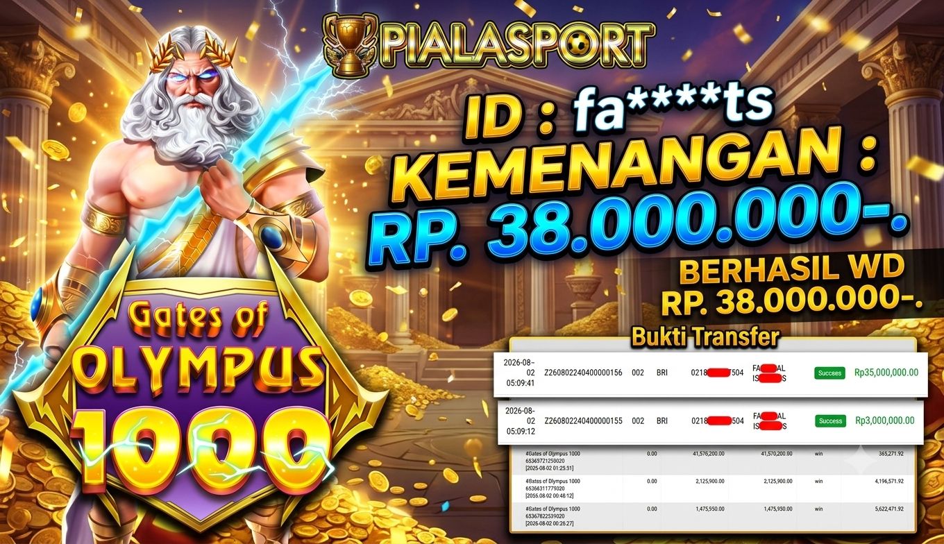 PIALASPORT JACKPOT  'Gates of Olympus 1000 Table Rp.38.000.000, BERHASIL WITHDRAW DIBAYAR LUNAS
