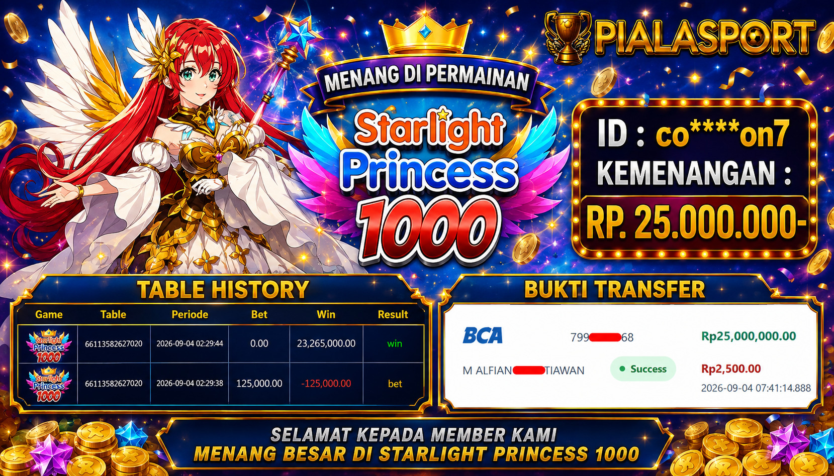 PIALASPORT JACKPOT  ''Starlight Princess 1000 Rp.25.000.000, BERHASIL WITHDRAW DIBAYAR LUNAS