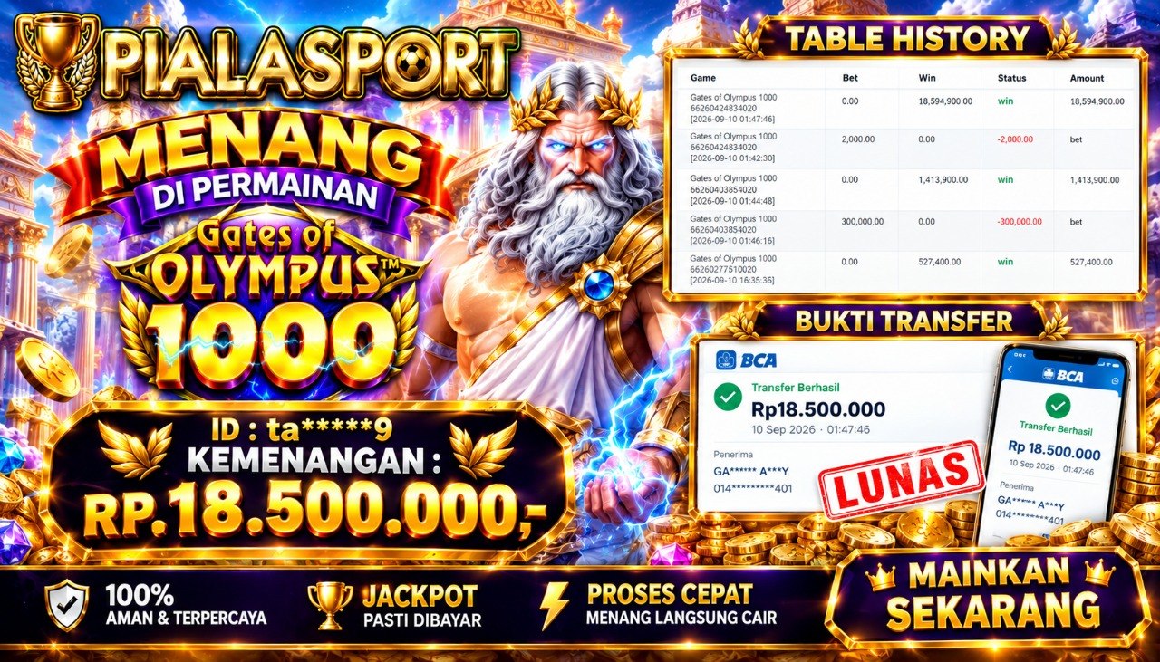PIALASPORT JACKPOT ''Gates of Olympus Rp.18.500.000, BERHASIL WITHDRAW DIBAYAR LUNAS